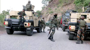 Indian Army conducting a search operation in the Reasi following the terror attack