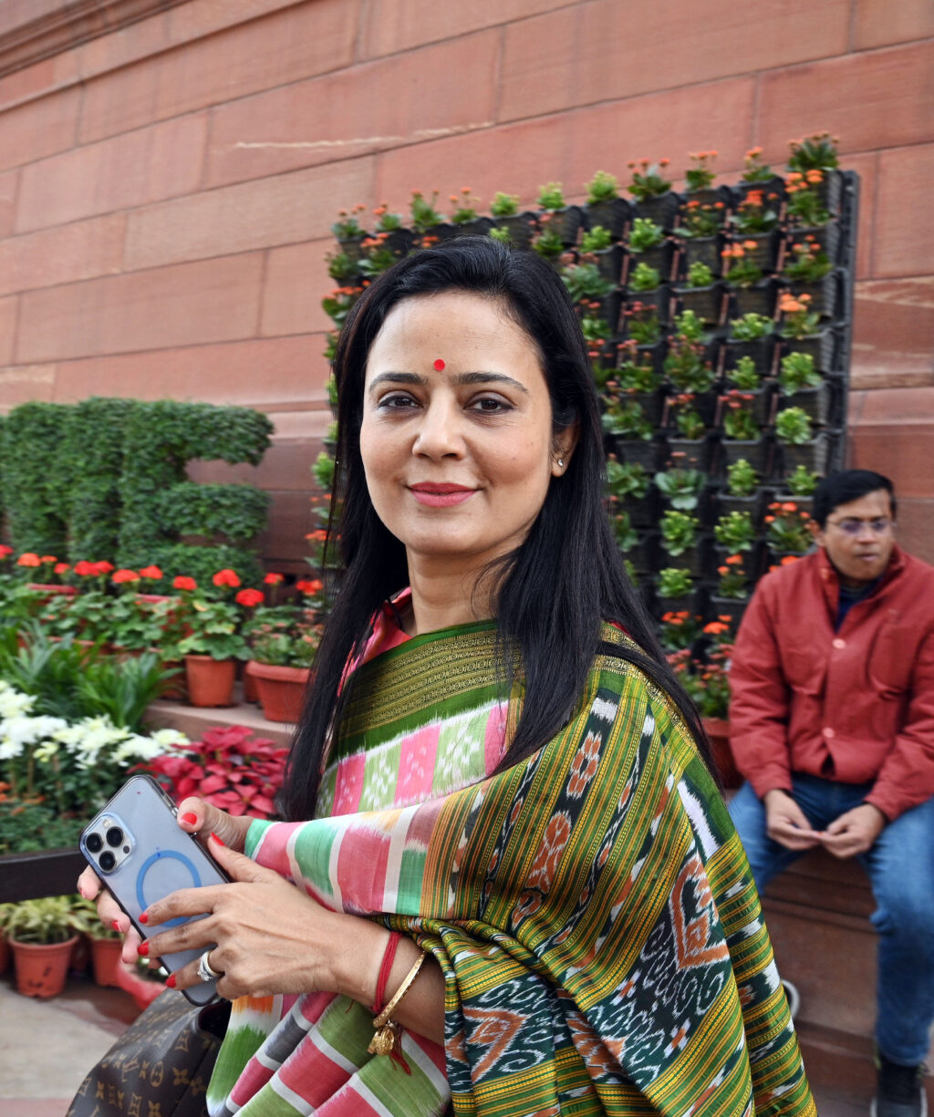 Mahua Moitra arrives to attend the Winter Session of the Parliament